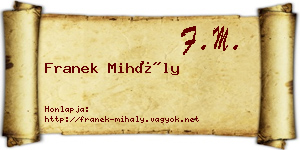 Franek Mihály névjegykártya