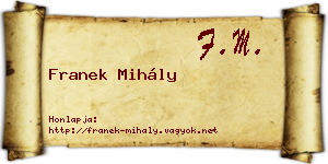 Franek Mihály névjegykártya